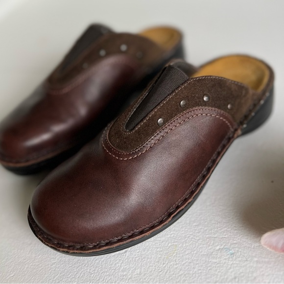 NAOT Brown Leather and Suede Mules Slides EU Sz 37 or US 6 - 61/2 Women’s - Picture 1 of 12
